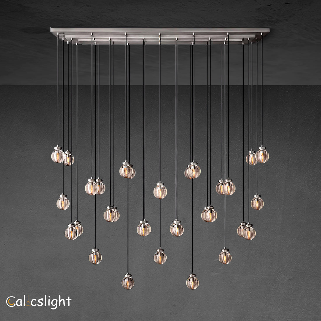 Perle Glass Linear Chandelier 72"