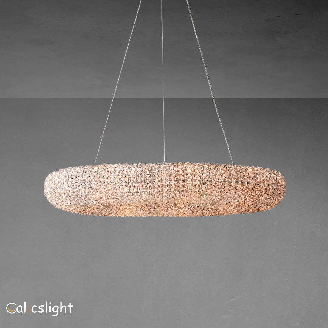 Halo Crystal Aperture Round Chandelier D32"