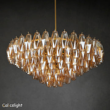 Chara Glass Tiered Round Chandelier 37"