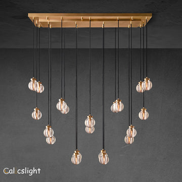 Perle Glass Linear Chandelier 54"