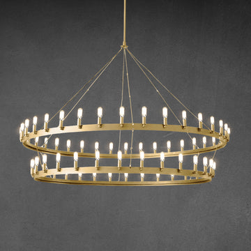 Camin Vintage Filament Two-Tier Chandelier 71"