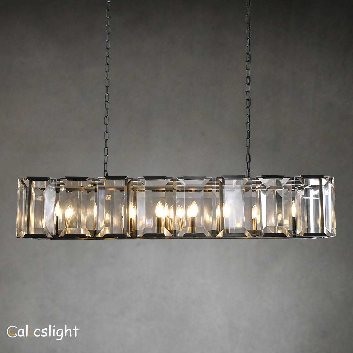 Harlow Multi Crystal Rectangular Chandelier 54"