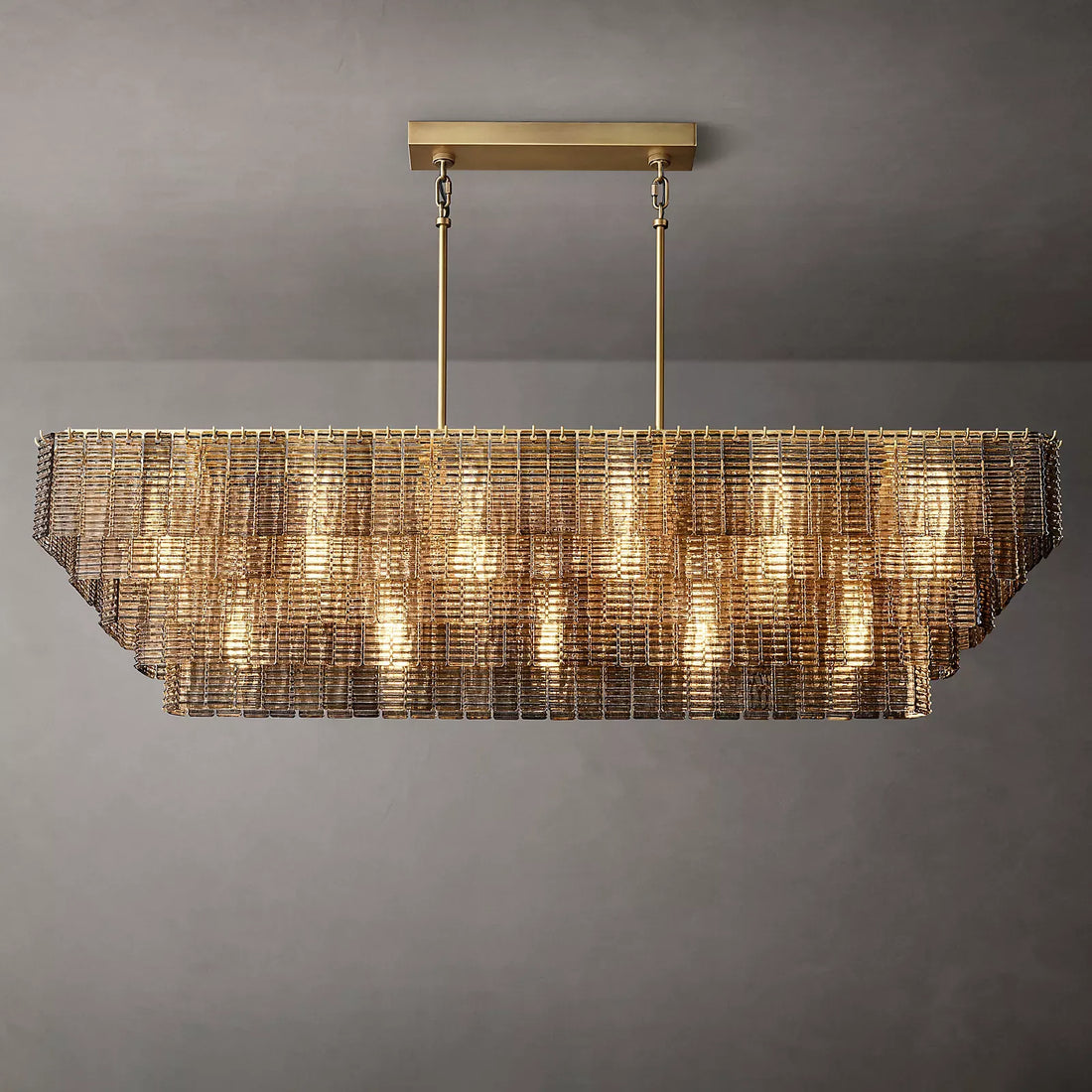 Sirene Somke Rectangular Chandelier 77"