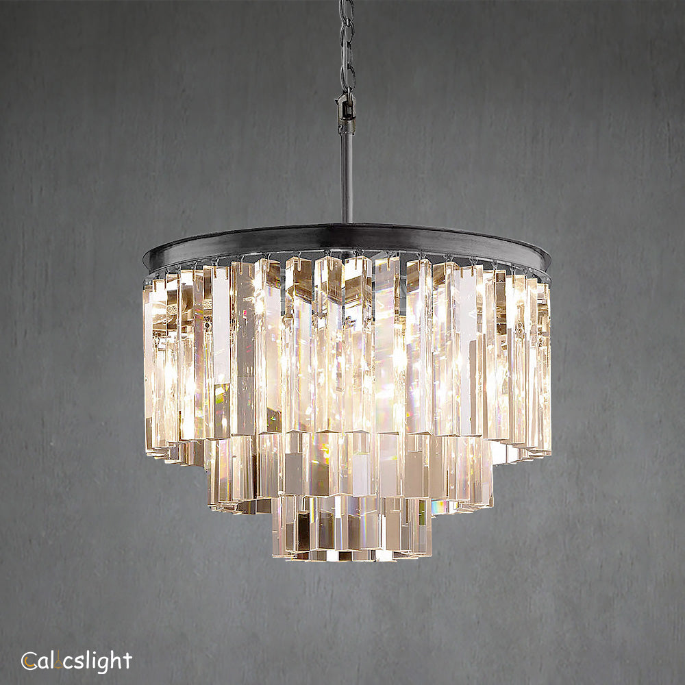 Odeon Crystal Multi-Layer Round Chandelier 20" 32" 44"