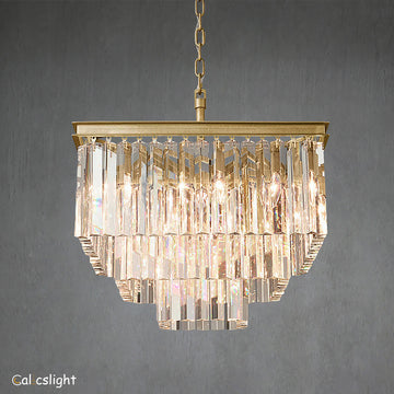 Odeon Crystal Multi-Layer Square Chandelier 22" 34" 47"