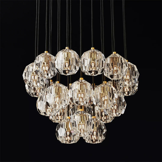 Boule De Crystal Ball Cluster Chandelier 24"