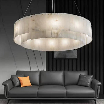 Brendra Alabaster 2-Tier Round Chandelier