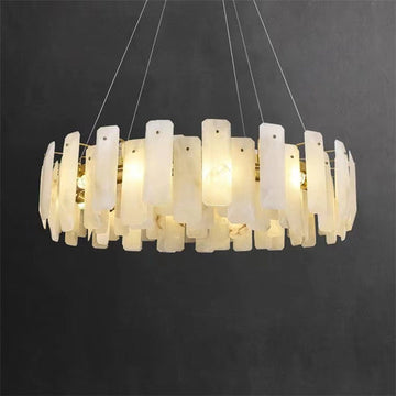 August Marble alabaster Round chandelier