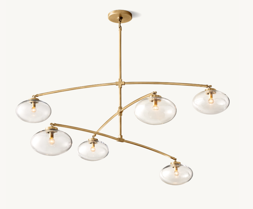 Cabrett Clear Glass Mobile Round Chandelier