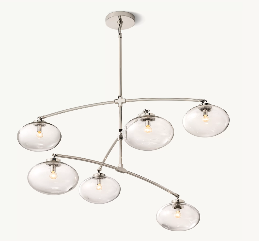 Cabrett Clear Glass Mobile Round Chandelier