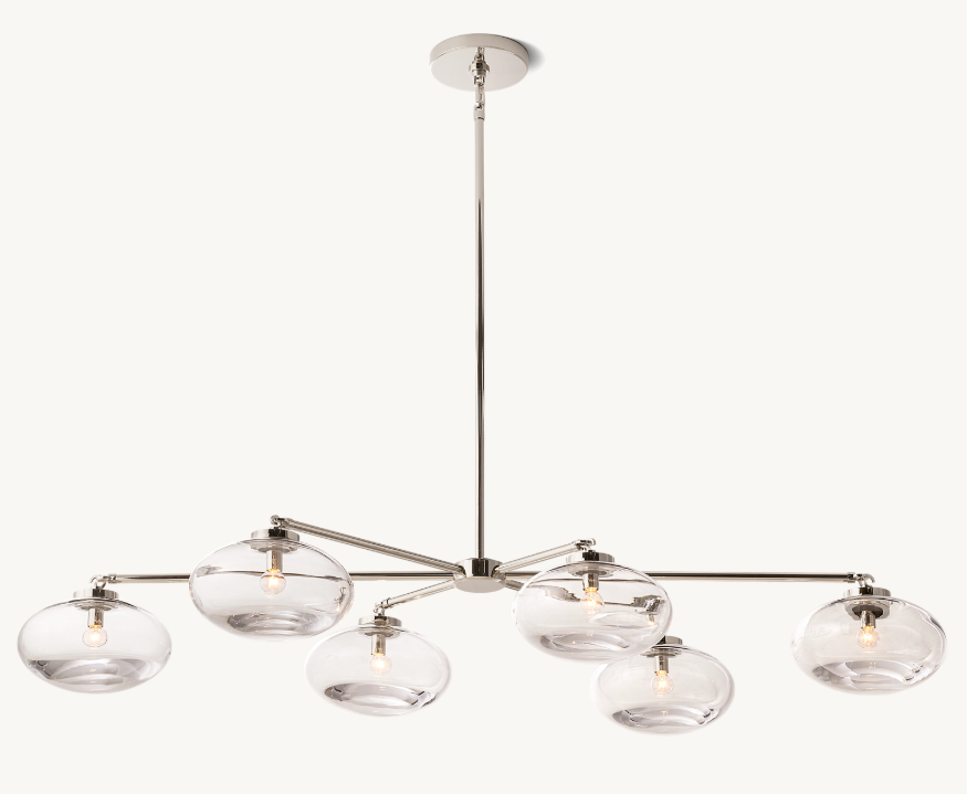 Cabrett Clear Glass Mobile Linear Chandelier