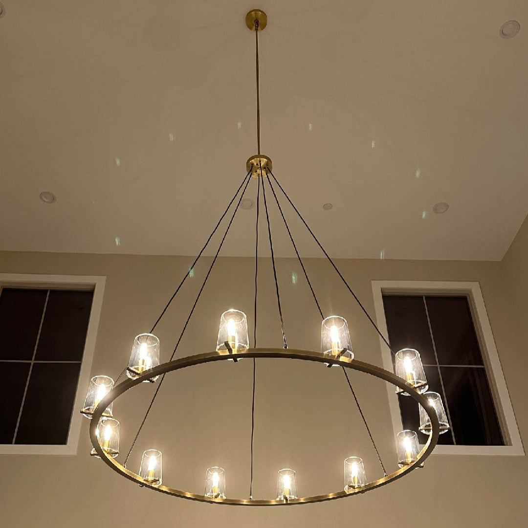 pauillac Clear Glass Round Chandelier 60"