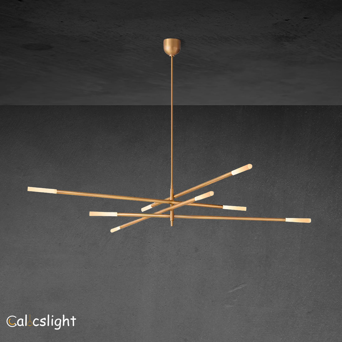 Roussea 8-Light Mobile Etched Rod Chandelier