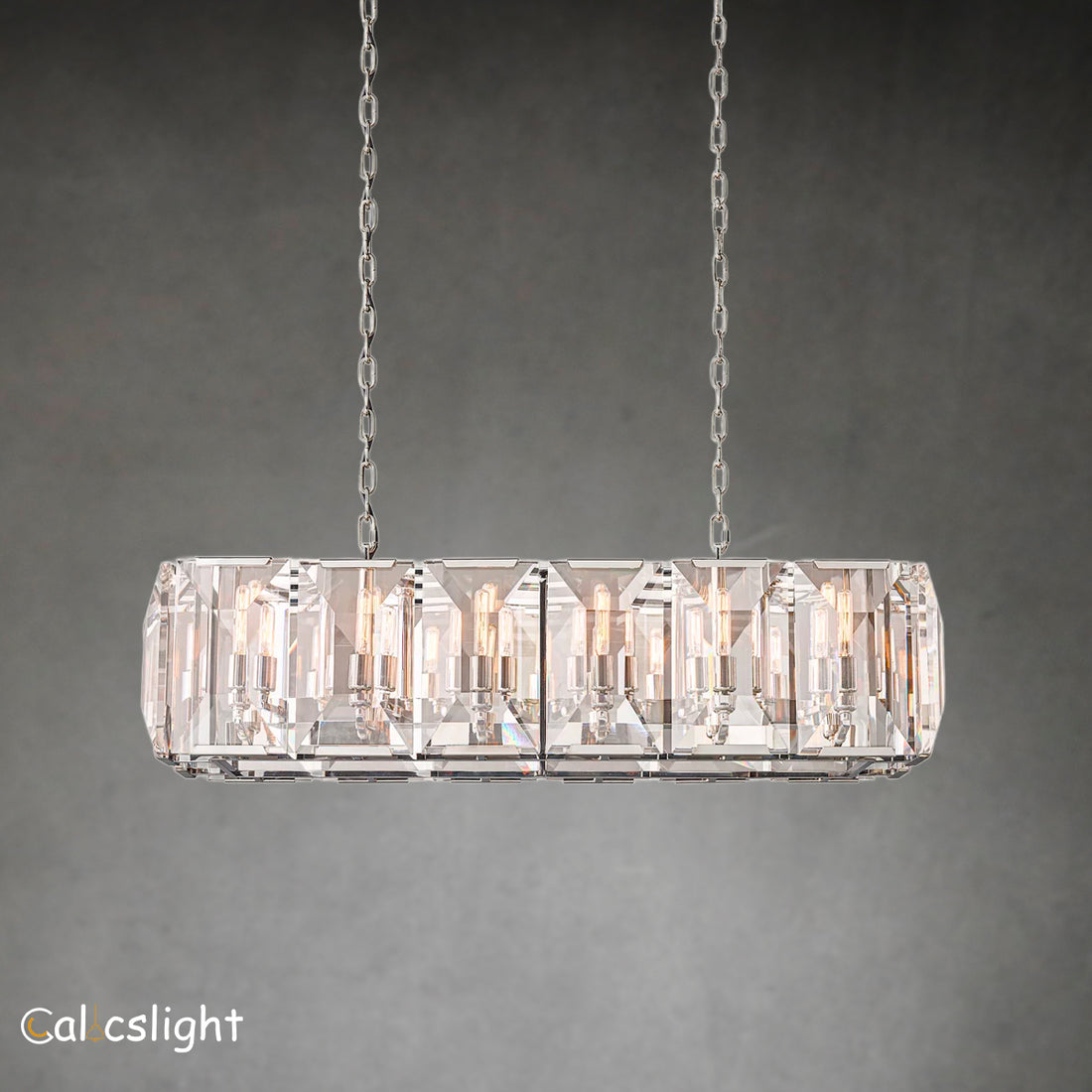 Harlow Multi Crystal Rectangular Chandelier 42"