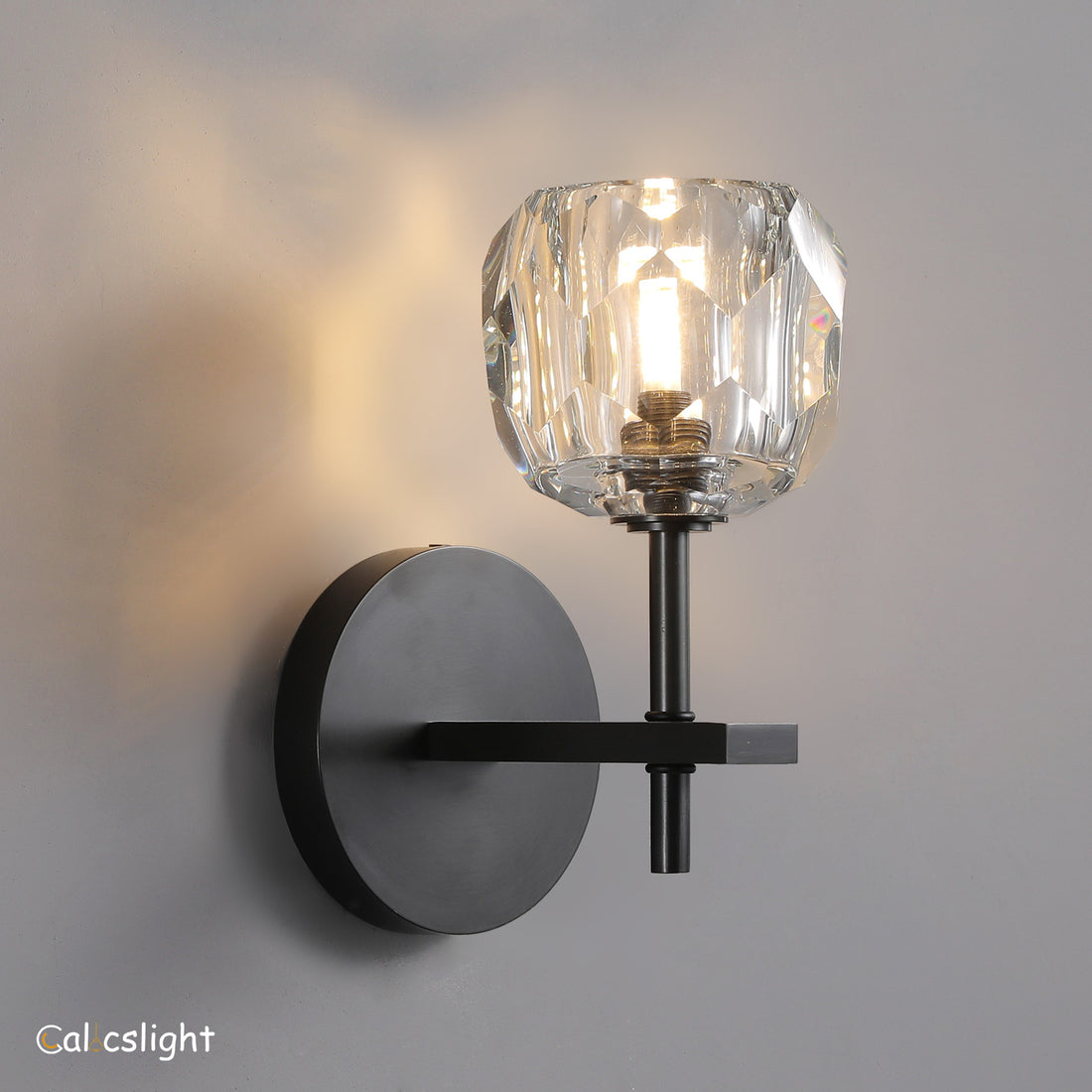 Boule De Clear Crystal Double Ball Wall Sconce 9"H