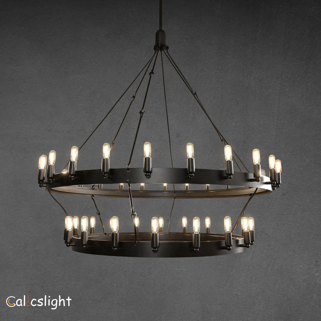 Cereak Vintage Filament 2-Tier Chandelier