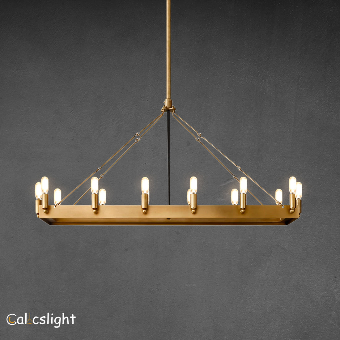 Cereak Vintage Filament Rectangular Chandelier