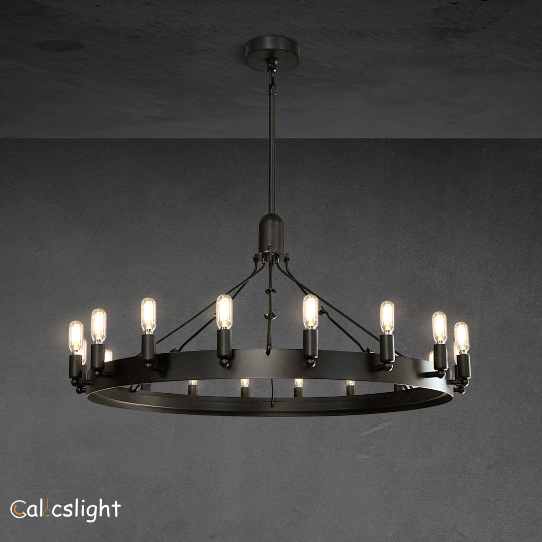 Cereak Vintage Filament Round Chandelier 38"