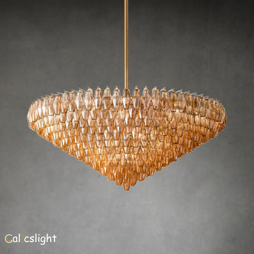 Chara Glass Tiered Round Chandelier 61"