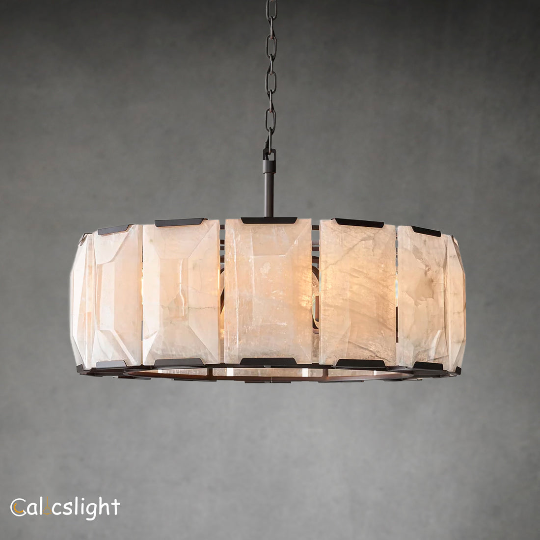 Harlow Calcite Round Chandelier 31"