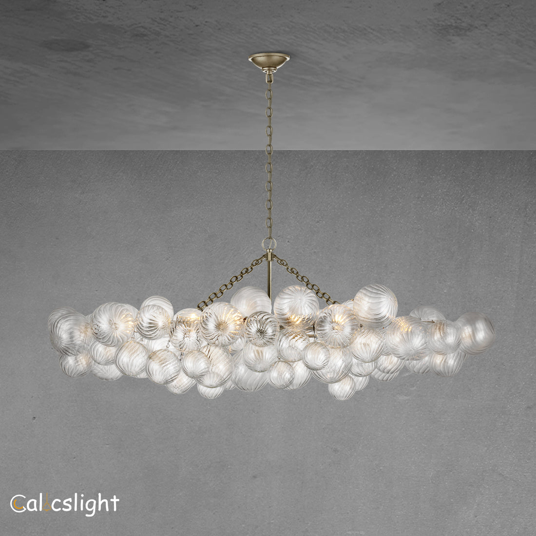 Talial Glass Large Linear Chandelier 64"