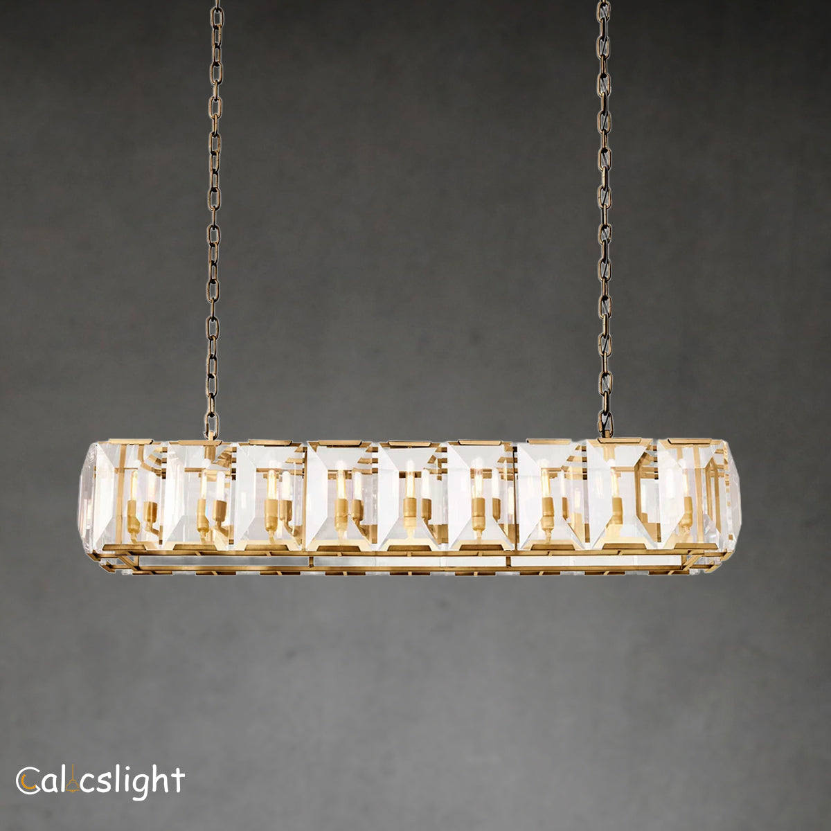 Harlow Multi Crystal Rectangular Chandelier 62"