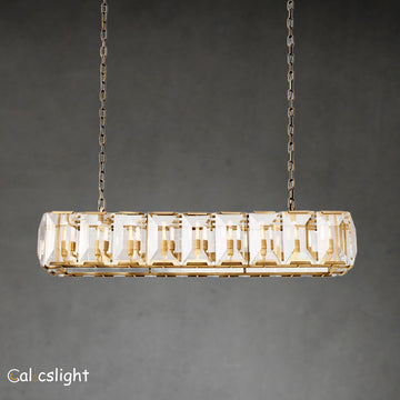 Harlow Multi Crystal Rectangular Chandelier 62"