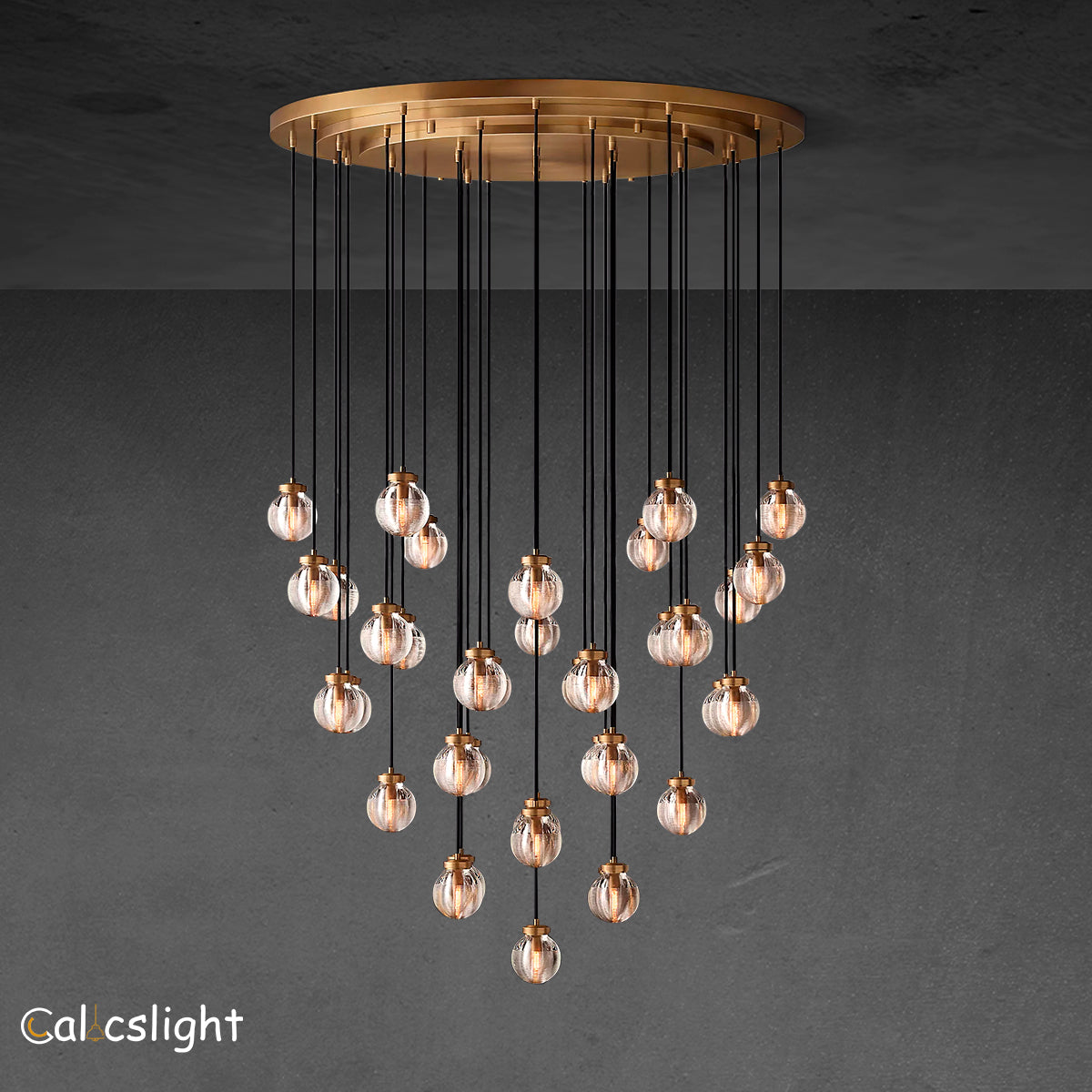 Perle Glass Round Chandelier  48"