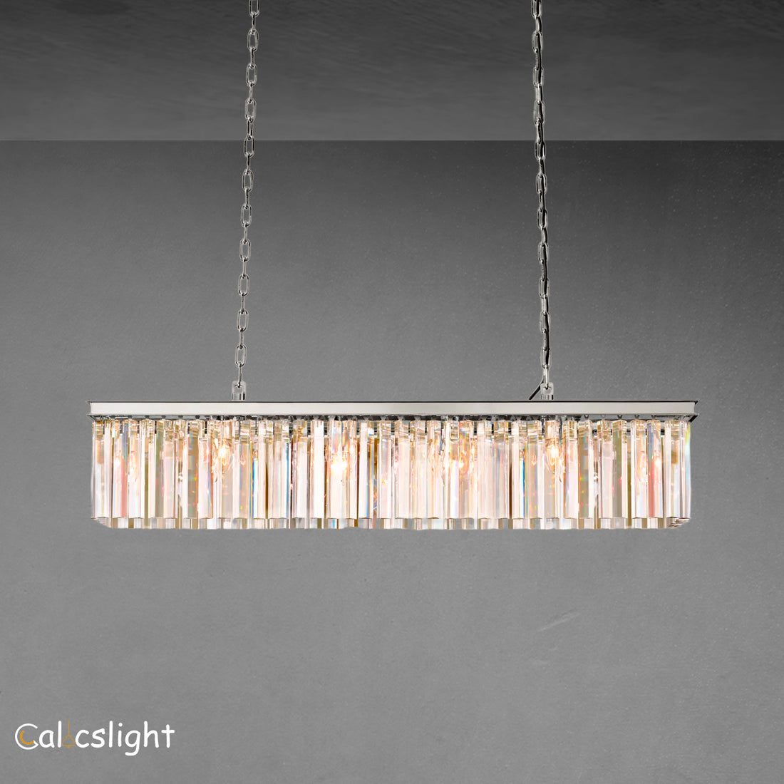 Odeon Crystal Rectangular Chandelier 49"