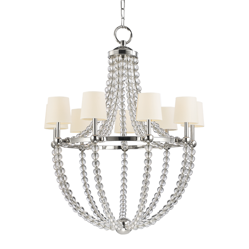 Danville 9 Light Chandelier w/White Shade