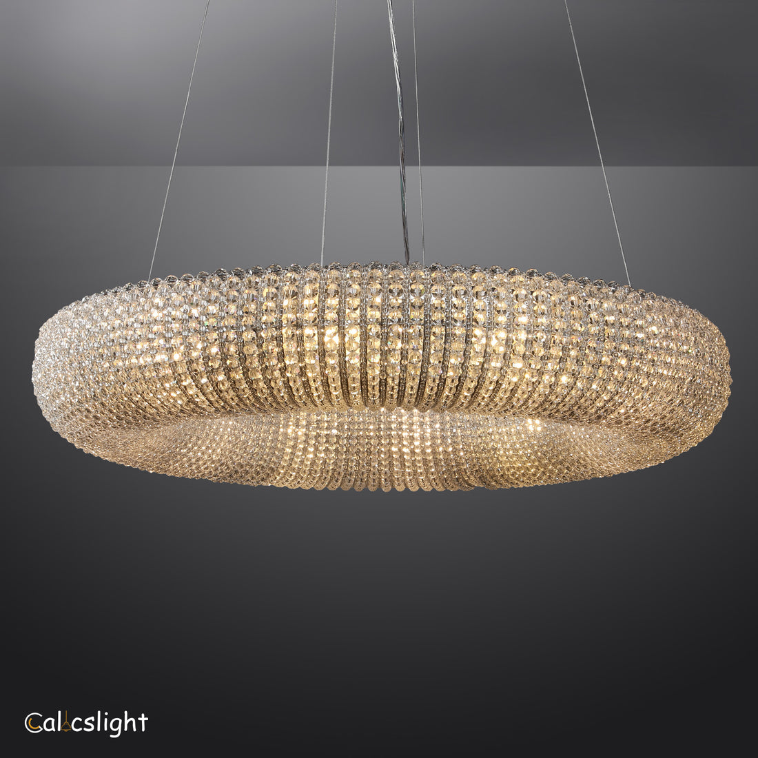 Halo Crystal Aperture Round Chandelier D41"