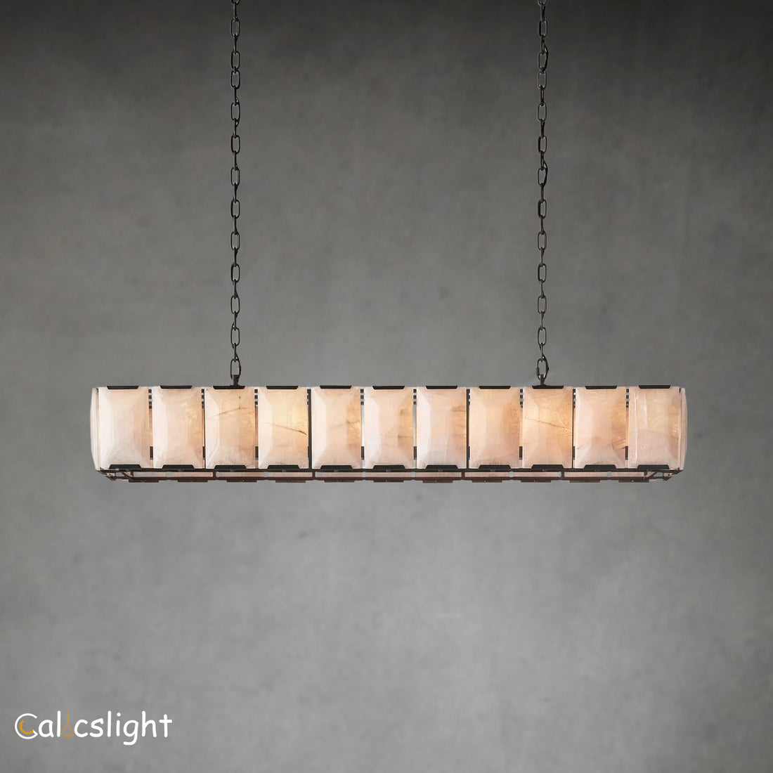 Harlow Calcite Rectangular Chandelier 74"