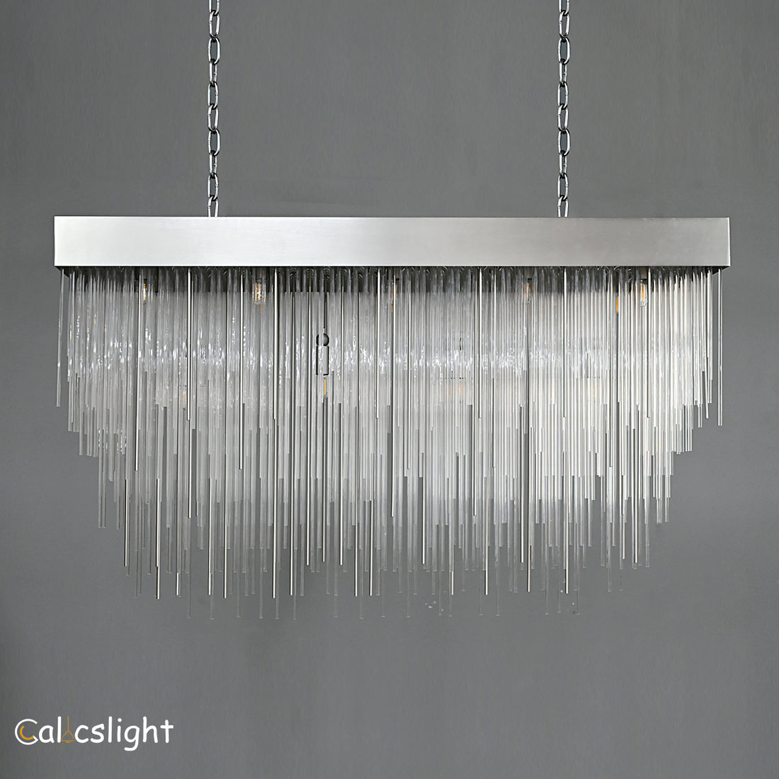 Cascade Glass Rectangular Chandelier 54"