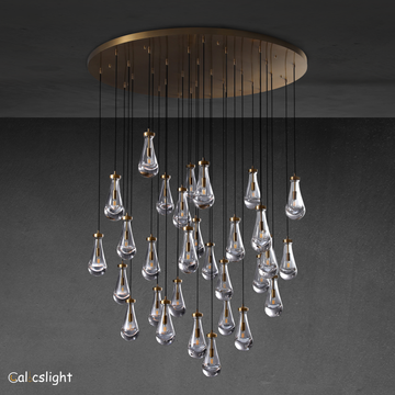 Raindrop Glass Round Chandelier 60"