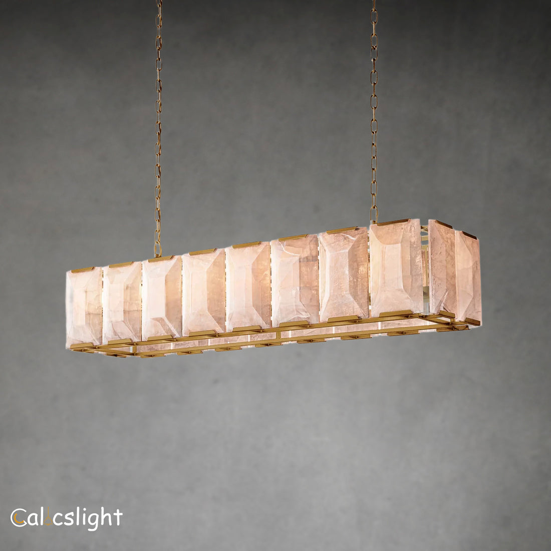 Harlow Calcite Rectangular Chandelier 55"