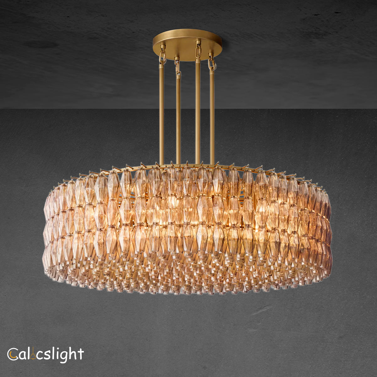 Chara Glass Tiered Round Chandelier D 62“