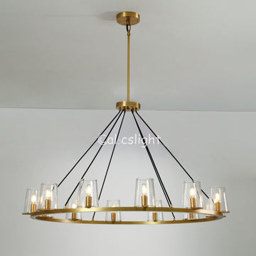 Pavence Clear Glass Round Chandelier 48"