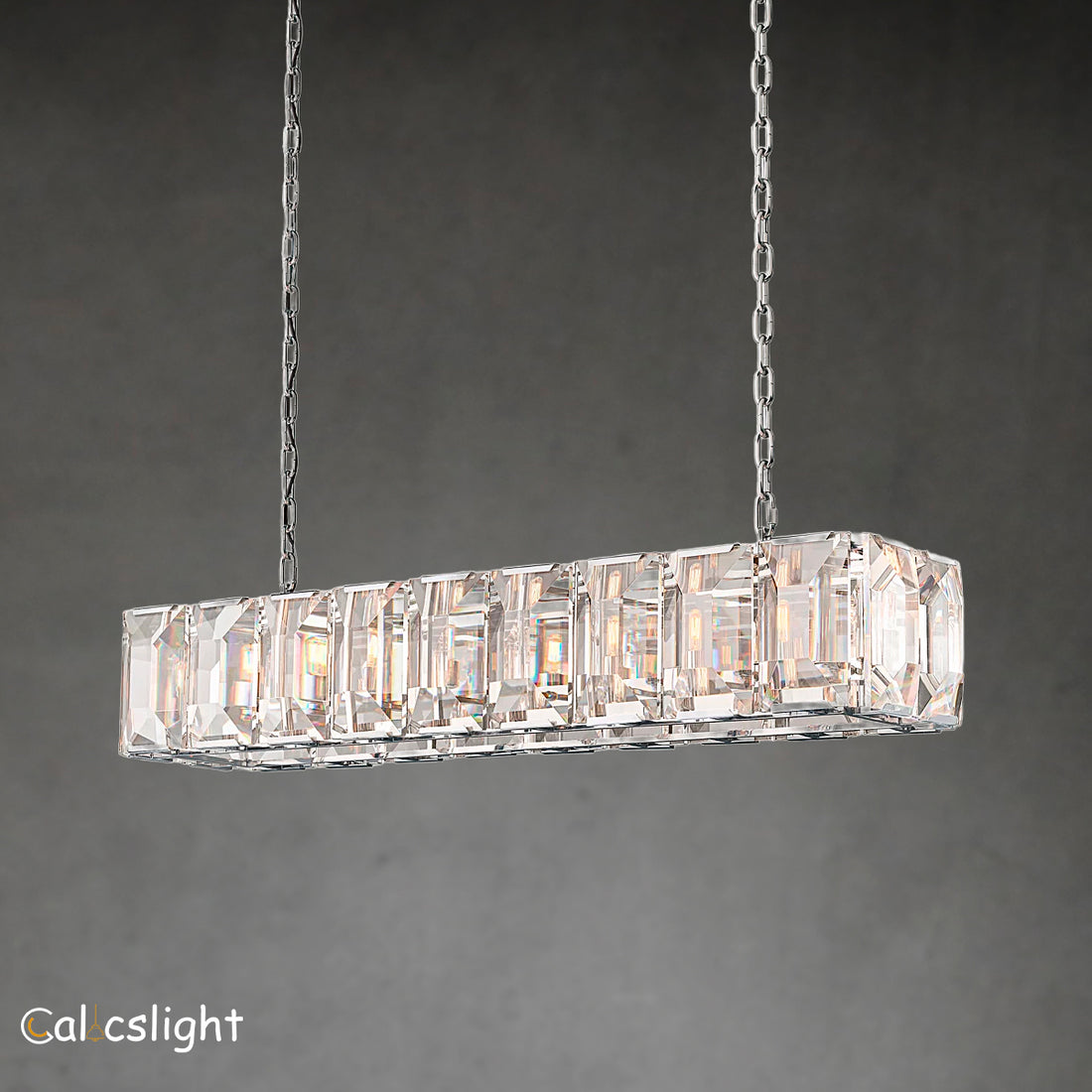 Harlow Multi Crystal Rectangular Chandelier 62"