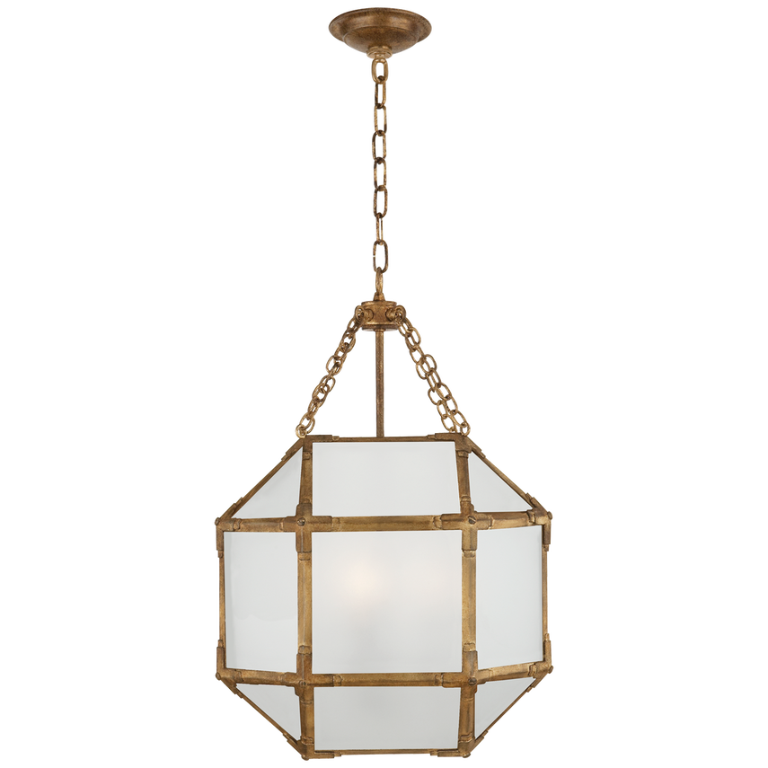 Morris Small Lantern Brass with White Glass