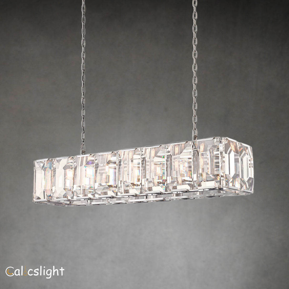 Harlow Multi Crystal Rectangular Chandelier 54"