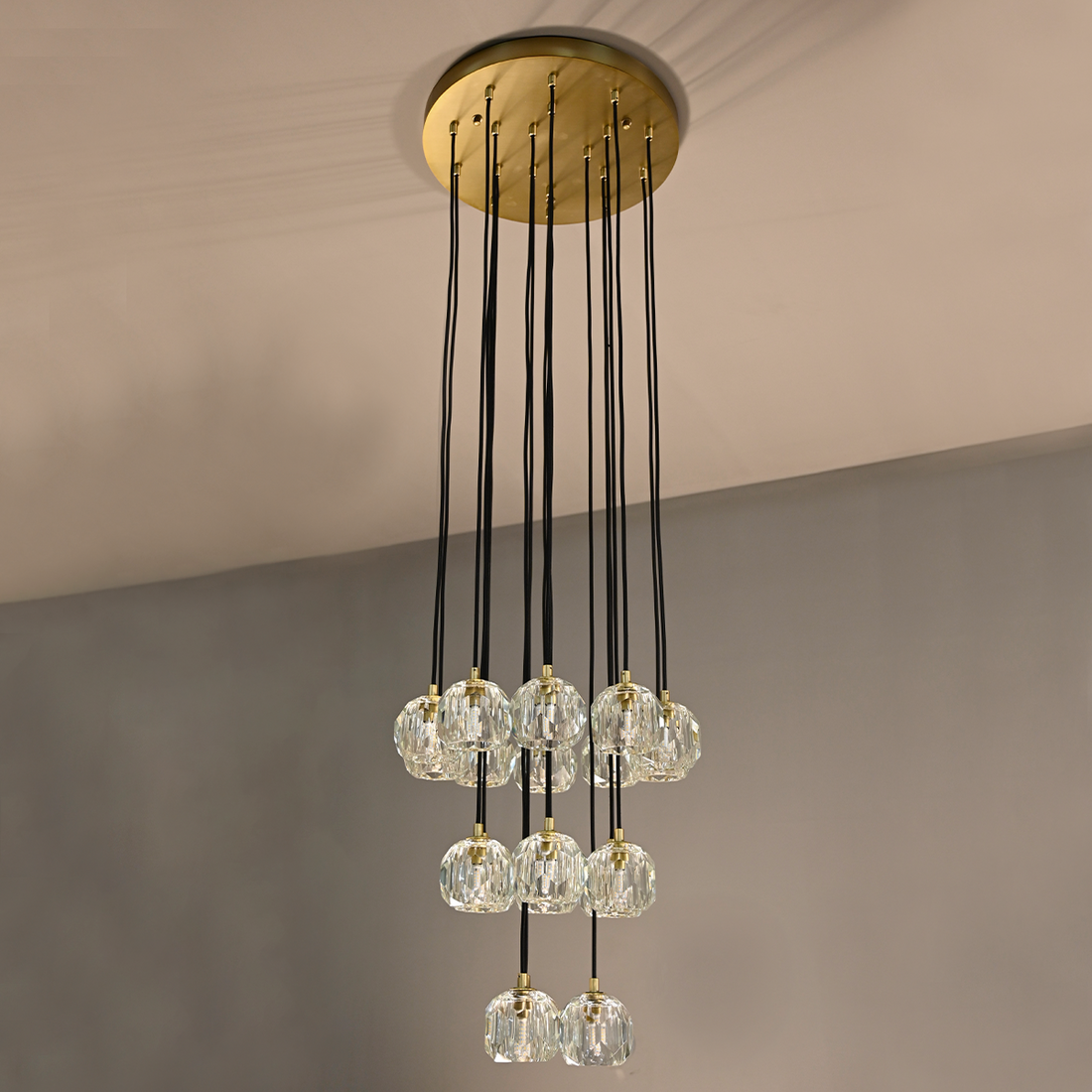 Boule De Crystal Ball Cluster Chandelier 19"