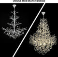 Silver Tree Branch Crystal High Ceilings Chandeliers - Fast Delivery-1-Luxehomezone