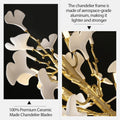 Rectangle Ceramic Ginkgo Leaf Chandelier 55
