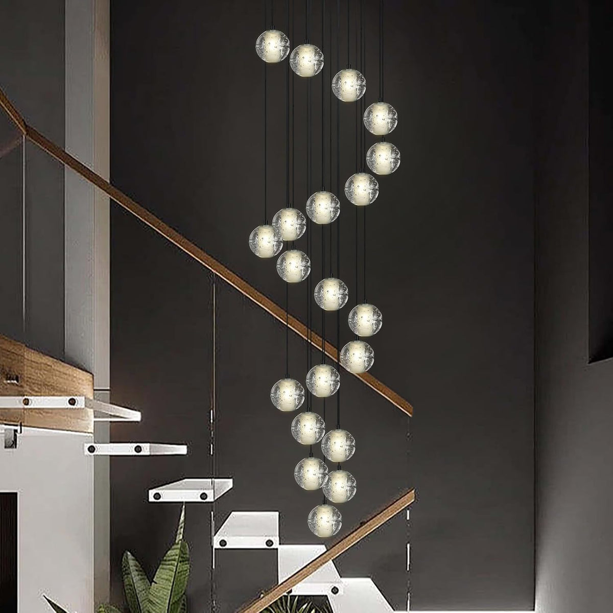 Large LED Pendant Chandeliers with Crystal Bubble Ball - Fast Delivery-1-Luxehomezone
