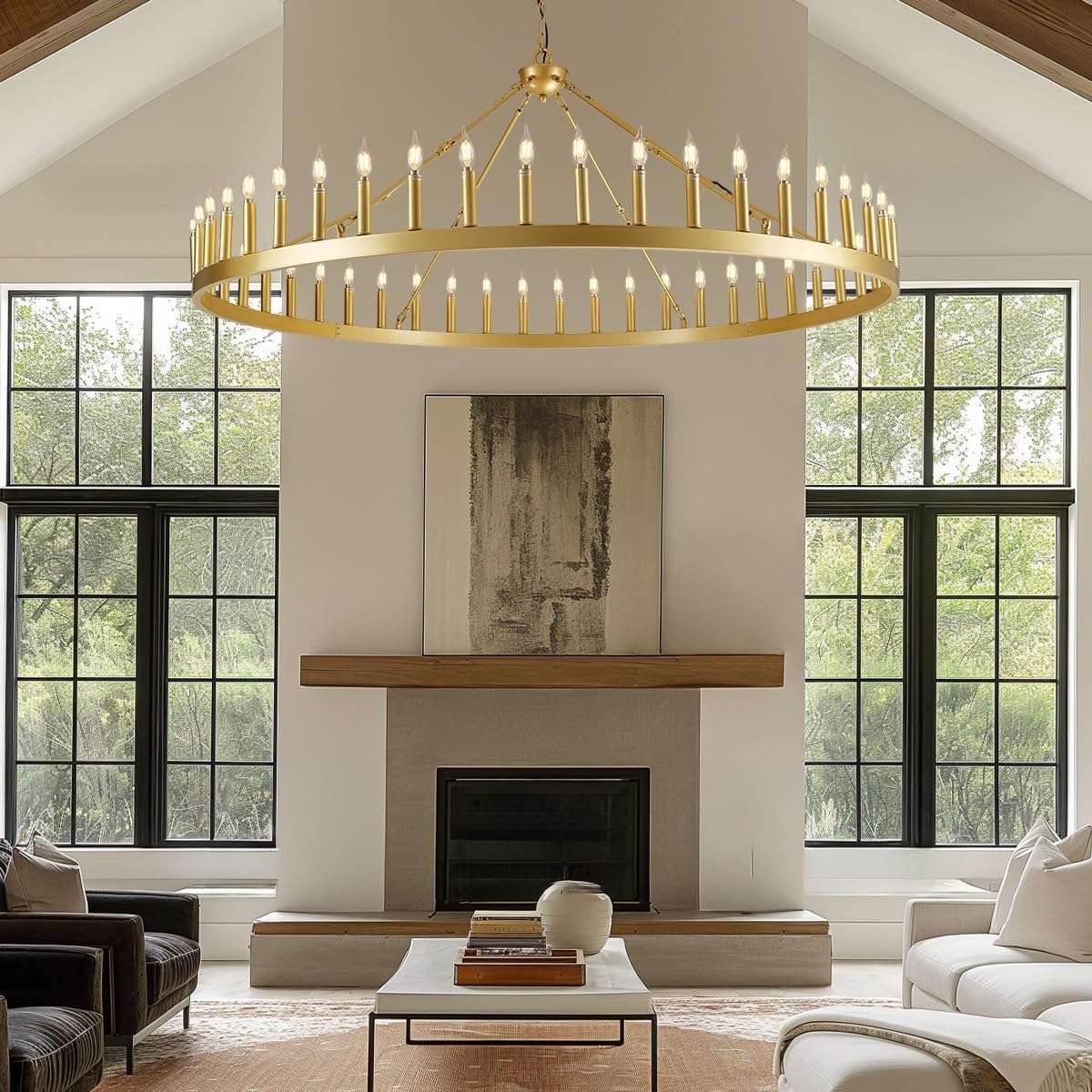 Vintage Filament Round Chandelier 64'' - Fast Delivery-1-Luxehomezone
