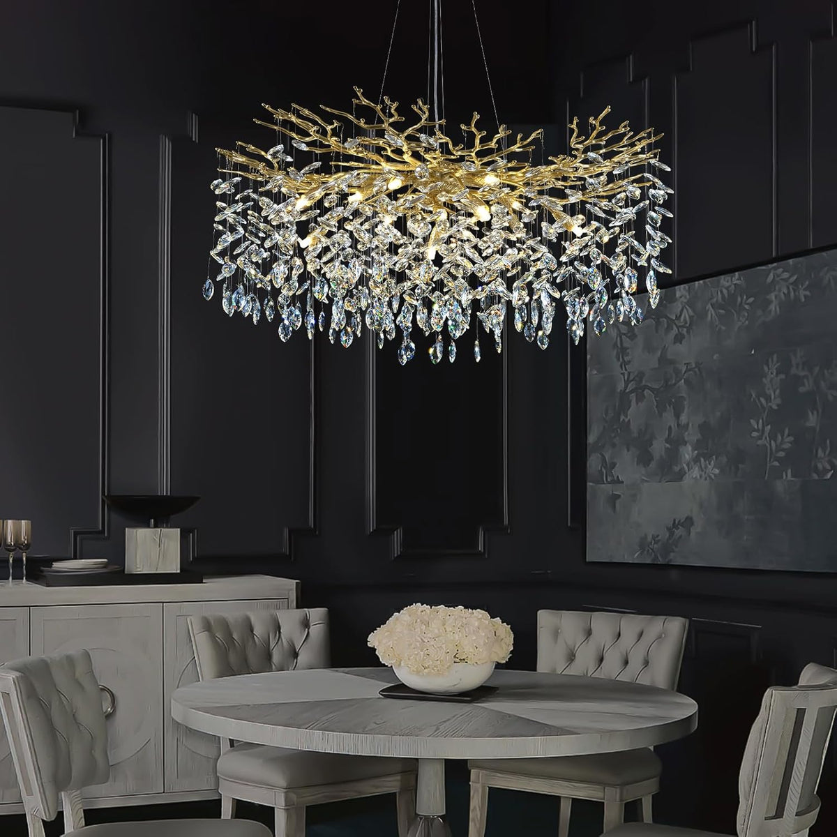 Modern Round Crystal Chandelier 21" 30" 40" - Fast Delivery-1-Luxehomezone