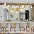 Rectangle Ceramic Ginkgo Leaf Chandelier 55