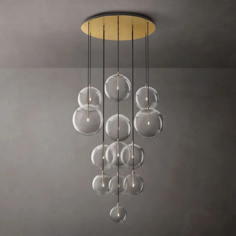 Glass Globe Modern Cluster Chandelier 44"