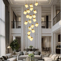 Alabaster High Ceiling Chandelier, Modern Staircase Chandeliers - Fast Delivery-1-Luxehomezone
