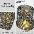 Smoke Grey Crystal Pendant Lights - Fast Delivery-1-Luxehomezone
